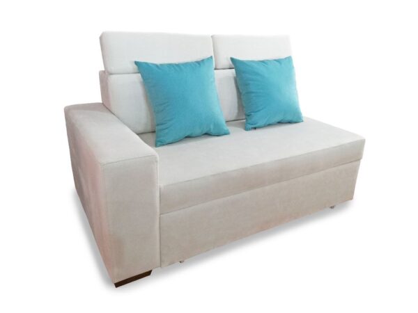 Sala esquinera, sofá cama y baúl color beige